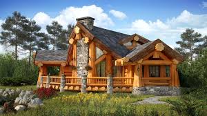 Ferienhaus Blockhaus Blockhaus Wohnhaus Aus Runde Stamme Runde Wohnhauser Bartczak Gelaender