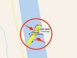 Stranded container ship ever given, one of the world's largest container ships, is seen after it ran aground, in suez canal, egypt march 25, 2021. Xkrnh4qtseimmm