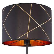 Abat jour cylindre en chintz noir et or sur mesure. Lampe Sur Pied De Luxe Salle A Manger Lecture Projecteur Decor Motif Plafond Projecteur Noir Or Globo 15431s Etc Shop Lampes Mobilier Technologie Tout D Une Source Etc Shop