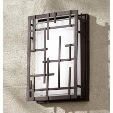Modern Lines 9 1 4 High Bronze Led Outdoor Wall Light 7k574 Lamps Plus Led Outdoor Wall Lights Outdoor Wall Lighting Modern Window Grill