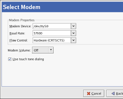 Configuring a modem's settings