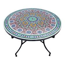 Moroccan Multi Color Mosaic Coffee Table In 2020 Mosaic Coffee Table Vintage Dining Room Table Mosaic Tile Table