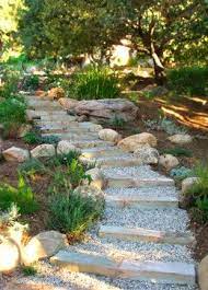 Grace Design Associates Sloped Garden Garden Stairs Sloped Backyard Landscaping