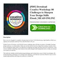 Novels, thriller discover and read free books by indie authors as well as tons of classic books. Pdf Download Creative Workshop 80 Challenges To Sharpen Your Design Skills Ebook Read Online