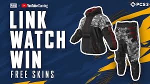 Get free pubg (playerunknown's battlegrounds) skins & items by completing tasks, surveys, watching videos. Pubg On Twitter Earn Free Skins By Watching Pcs3 Link Your Pubg And Youtube Accounts Enable Drops Then Tune In Live During The Pcs3 Broadcast On Youtube Follow This Link For More
