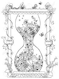 Download Vector Illustration Hourglass With Flowers Time Flowering Royalty Free Cliparts Vectors And Stock Illustration Image 56031775
