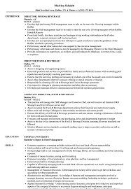 Director Food Beverage Resume Samples Velvet Jobs