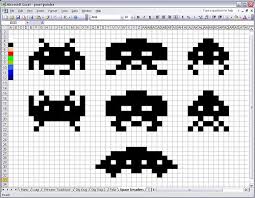 Space Invaders In An Excel Spreadsheet Pixel Art Pattern Pixel Art Microsoft Excel