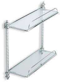 Bathroom, glass floating shelf feat stylish modern semi frameless. Double Glass Bathroom Shelf Traditional Bathroom Shelves By Thebathoutlet Houzz