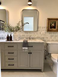 Diy painting bathroom cabinets colors. Diy Bathroom Cabinets In Greige Diy Backsplash Bathroom Cabinets Diy Diy Bathroom