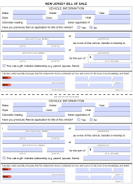 free new jersey bill of sale forms pdf