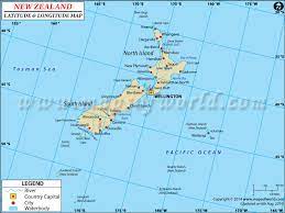 Latitude and longitude coordinates are: New Zealand Latitude And Longitude Map