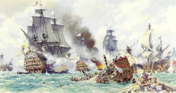 Trois-Ponts - La bataille de Béveziers, 1690. Par Albert Brenet. A gauche,  le fameux Soleil Royal. A lire :  http://troisponts.wordpress.com/2013/10/18/les-soleil-royal-de-la-marine-de-lancien-regime/  | Facebook