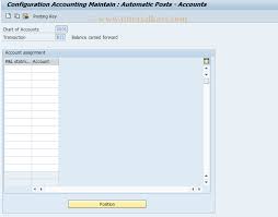 Ob53 Sap Tcode C Fi Maintain Table T030 Transaction Code