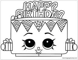 Cake Happy Birthday Shopkins Coloring Page Free Coloring Pages Online Birthday Coloring Pages Shopkins Colouring Pages Crayola Coloring Pages