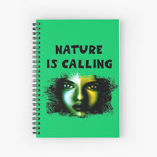 Nature Is Calling Face Of A Beautiful Woman In Glowing Green Light Spiral Notebook By Ivyartistic Digital Drawing Cute Spiral Notebooks Spiral Notebook