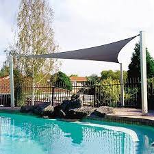 Garden Patio Pool Awning Cover Outdoor Waterproof Sun Shade Sail Canopy Sunshade Uv Blocked Beige Fabric Triangle 3 6m 5m Pool Shade Canopy Outdoor Shade Sail