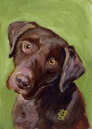 5x7 Inch Original Acrylic Chocolate Lab Painting Etsy Dog Portraits Art Dog Paintings Pet Portraits
