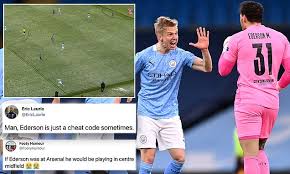 L'actualité du foot liga, serie a et plus. Man City V Psg Ederson Hailed By Fans After His Lofted Pass Helped Set Up Riyad Mahrez S Opener