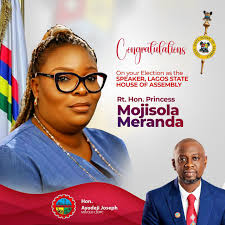I felicitate with my lovely sister, Rt. Hon. Mojisola Lasbat Meranda