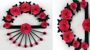 Polish 'wycinanki' is a traditional polish folk art of paper cutting. Beautiful Paper Rose Flower Wall Hanging Making New Wall Decoration Id Paper Roses Hanging Flower Wall Crafts