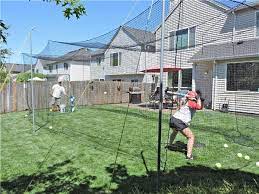 The trapezoid comes in 3 different sizes and it can fit into anyone's backyard. Jugs Hit At Home Backyard Batting Cage Package Epic Sports