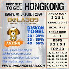 Prediksi Togel Hongkong Bola389 Kamis 01 Oktober 2020 Anjing Singapura Hoki