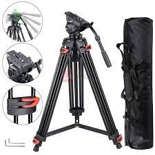 Professional Dv Video 360 Fluid Pan Head Tripod Kit Has 3 Tripod Height Choices Satisfy The Different Photography Requiremen Video Camera Camera Tripod Tripod