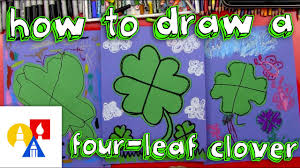 Draw a line that isn't too straight for the stem. How To Draw A Four Leaf Clover Young Artists Kidztube