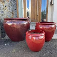 Bella' Blue Glazed Planter. Frost Proof Outdoor Garden Pot. 23Cm Diameter |  Ebay