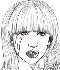 Pretty ladies, lady gaga and coloring pages How To Draw Lady Gaga Coloring Page Trace Drawing