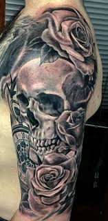 Check spelling or type a new query. Schulter Arm Uhr Blumen Totenkopf Tattoo Von Richard Vega Tattoos