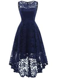 Muadress Women S Vintage Floral Lace Sleeveless Hi Lo Cocktail Formal Swing Dress At Amazon Women S Clothing Store Party Dress Short Dresses Lace Dress