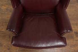 Check spelling or type a new query. Leather Vintage Wing Chair Brass Nail Heads Woodmark Originals 36391 Harp Gallery Antiques Furniture