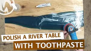 How To Polish A River Table With Toothpaste And A Car Polish Machine Youtube In 2020 Car Polish Wood Table Design Howto