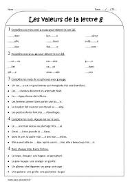 Valeurs De La Lettre G Ce2 Exercices Corrig 233 S Pass Lettre G Lettre A Defi Maths