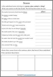 Parts Of Speech Nouns Verbs Adjectives Worksheets