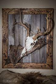 My Second European Deer Mount That I Made To Match My Other One Like The First One I Made The Frame From N Deer Antler Decor Deer Hunting Decor Antlers Decor