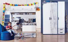 lajivert compact tarz genc odasi takimi mavi loft bed home decor furniture