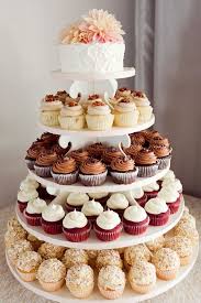 Not These Colors But A Set Up Like This With Small Wedding Cake At The Top And Cupcakes Around Dessert Bar Wedding Wedding Cake Alternatives Wedding Cake City