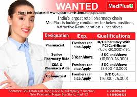 Pharma Wisdom Wanted Fresh Experienced Pharmacists Medplus Medical Coding Jobs Pharmacist Healthcare Jobs