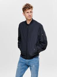 Only Sons Bomber Jacket Blue Night Sky Mens Summer Jackets Vitaliesmiles