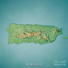 Detailed map of puerto rico and neighboring countries. Puerto Rico 3d Render Topographic Map Digital Art By Frank Ramspott