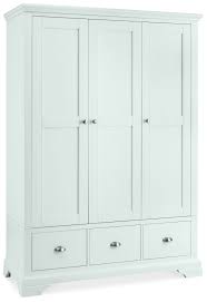 Oak wardrobes & painted wardrobes white, grey or cream & many other finishes. Hampstead White Triple Wardrobe Bentley Design Triple Wardrobe Wardrobe Door Designs