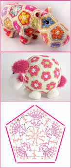 How To Crochet African Flowers Ideas And Free Patterns African Flower Crochet Animals Crochet African Flowers Crochet Hexagon