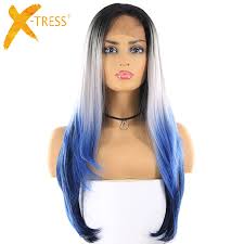 From the platinum phases of kim kardashian west and kylie jenner to blond. Dark Roots Platinum Blue Ombre Color Synthetic Hair Lace Front Wigs With Baby Hair X Tress Long Straight 13x4 Lace Frontal Wig Synthetic Lace Wigs Aliexpress