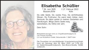 Traueranzeigen von Elisabetha Schüßler