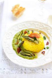 Gateau De Riz Sale Au Safran Sauce Aux Asperges Un Dejeuner De Soleil En 2020 Gateau De Riz Riz Sale Recettes De Cuisine