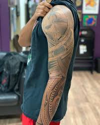 Yup, this is how we roll at low tide tattoo. Island Sons Ink Full Poly Tribal Sleeve Fullsleeve Facebook