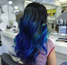 Blue is one the easiest colors to diy, and it's not exclusive to blondes don't expect your blue shade to stay vibrant without proper aftercare. for straight to wavy hair. Vibrant Blue Black Ombre Hair Color Askhairstyles